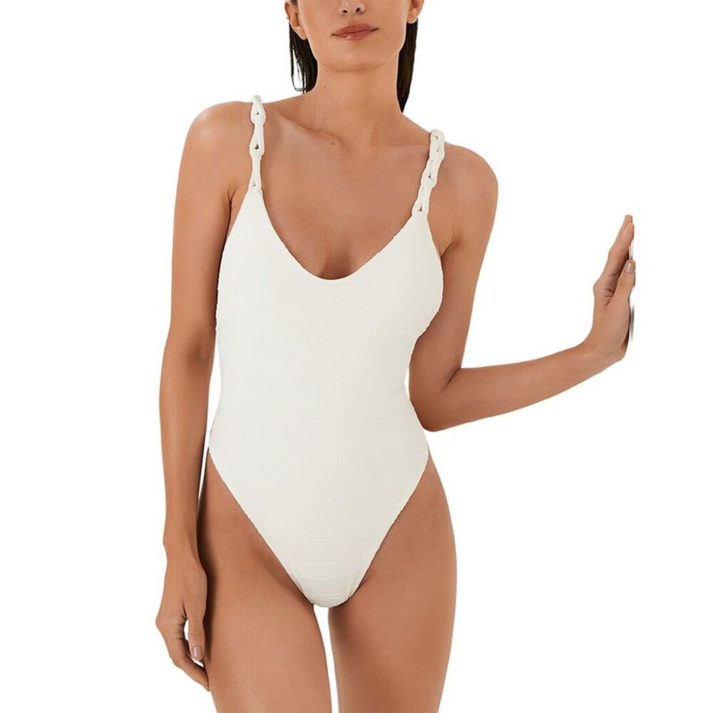 NWT Vix White One-Piece Swimsuit with Braided Straps